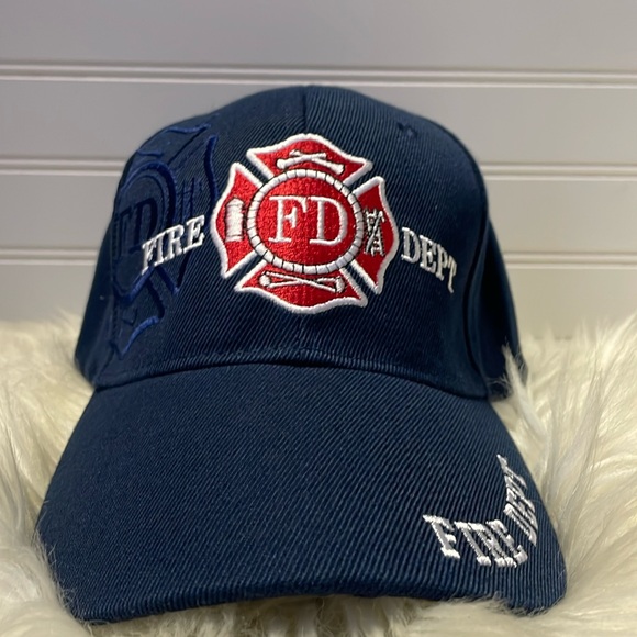 Fire Department Navy Blue Embroidered Baseball Cap - Picture 12 of 12